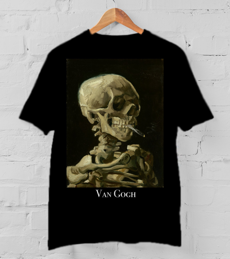 Rockstar Van Gogh Skull Smoking Art Collection T-Shirt