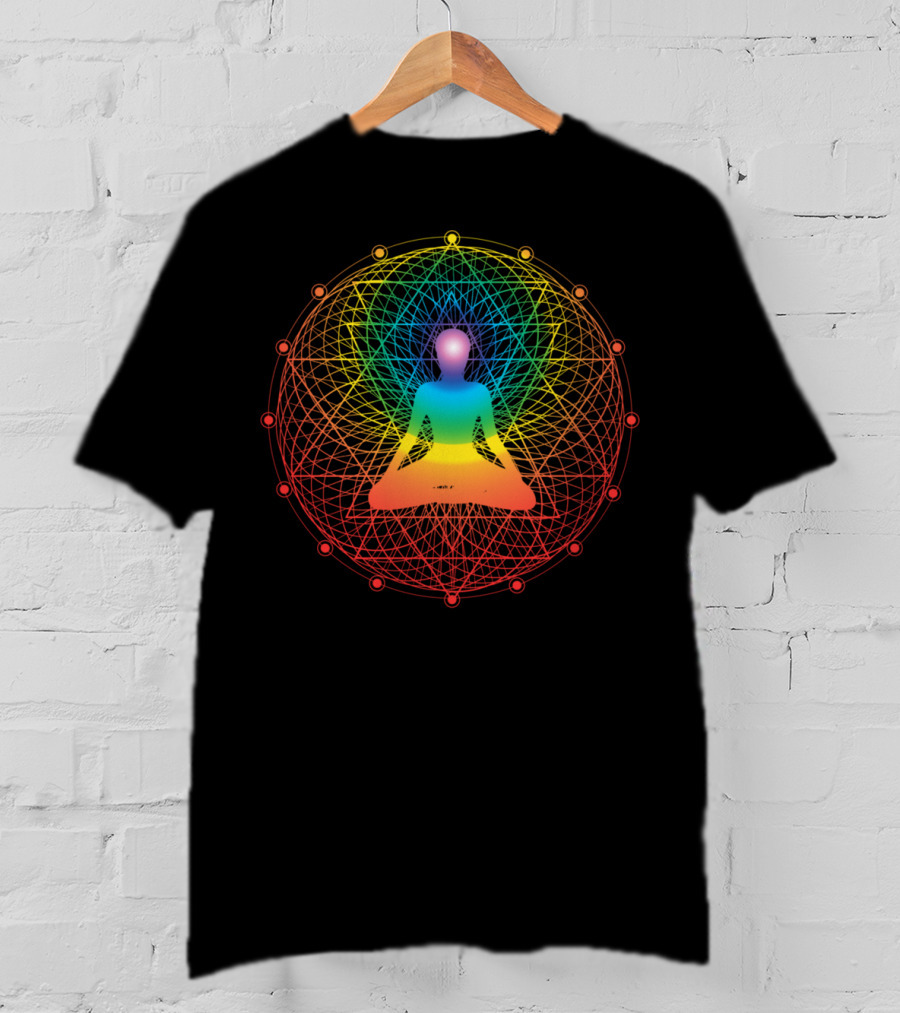Sacred Geometry Meditation Symbol With Chakra Colors Yoga Lover 2U T-Shirt