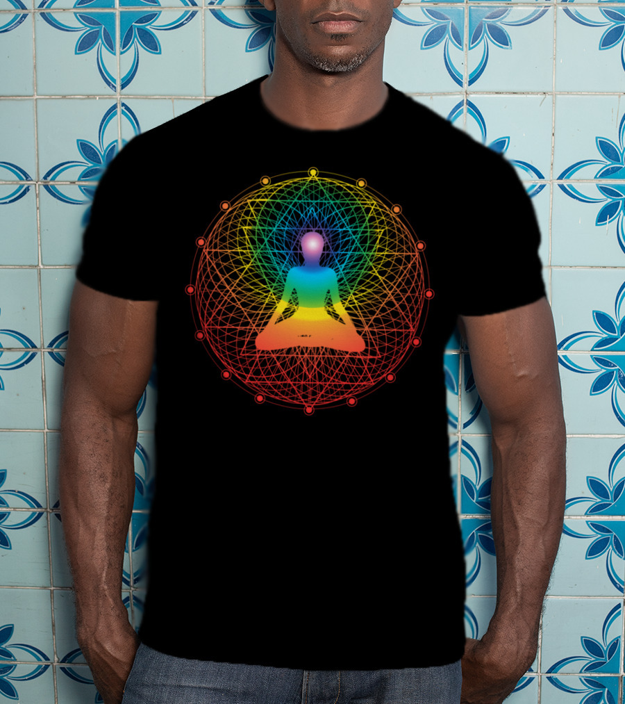 Sacred Geometry Meditation Symbol With Chakra Colors Yoga Lover 2U T-Shirt