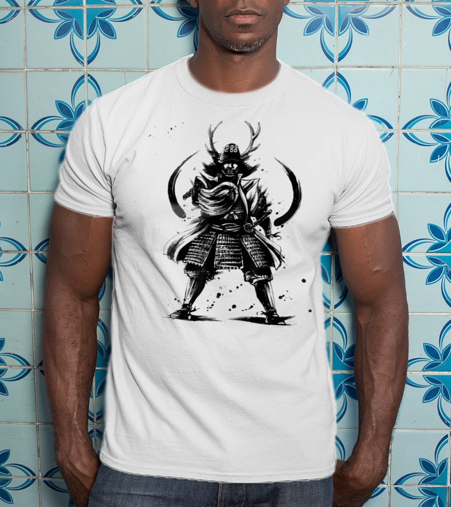 Samurai Warrior Bushido Sword Mask Japanese Armor T-Shirt