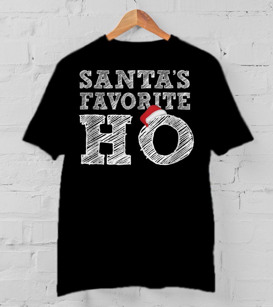 Santa's Favorite Ho Santa Hat Christmas Humor T-Shirt