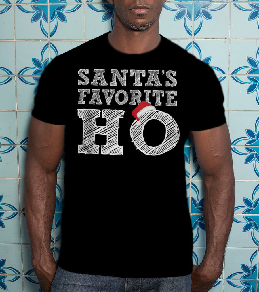 Santa's Favorite Ho Santa Hat Christmas Humor T-Shirt