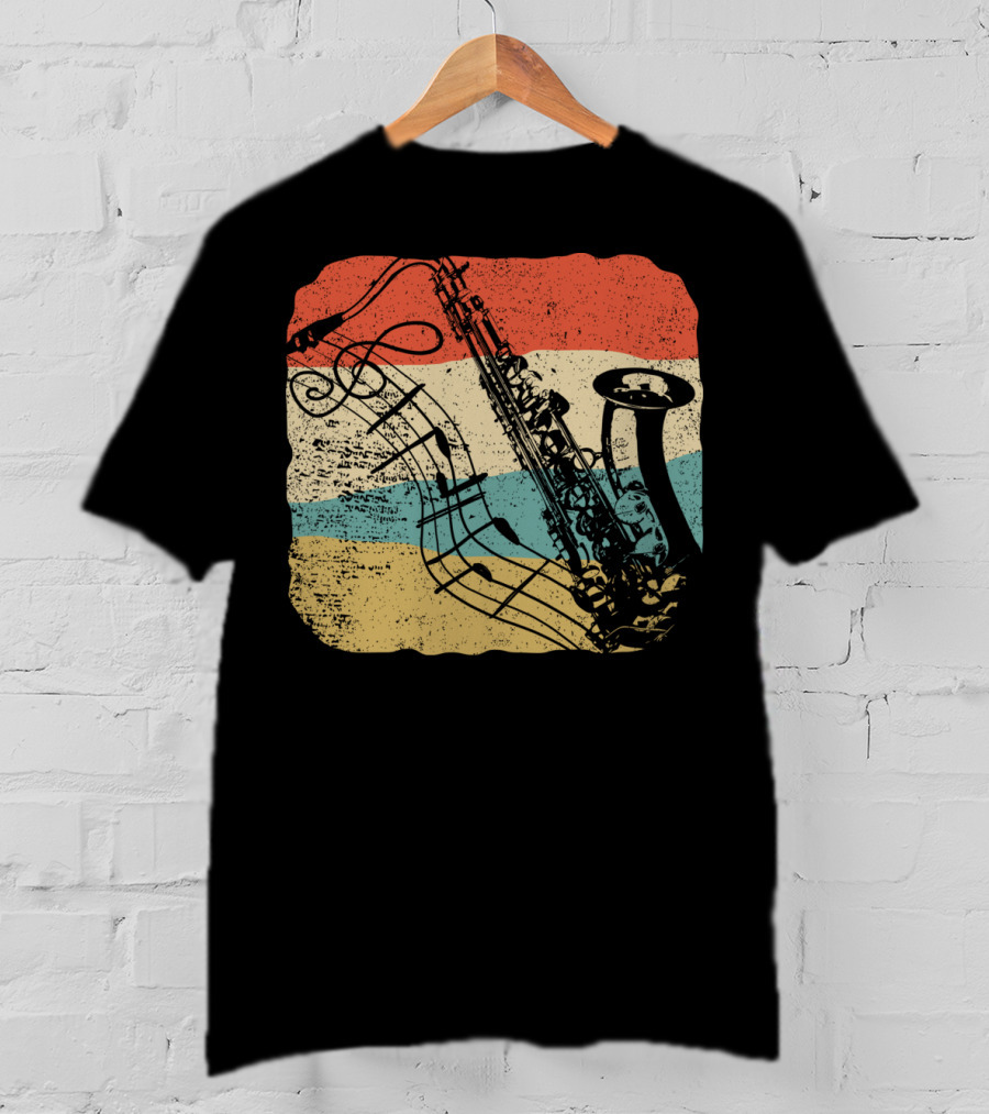Saxophone Player Jazz Music 70s T-Shirt