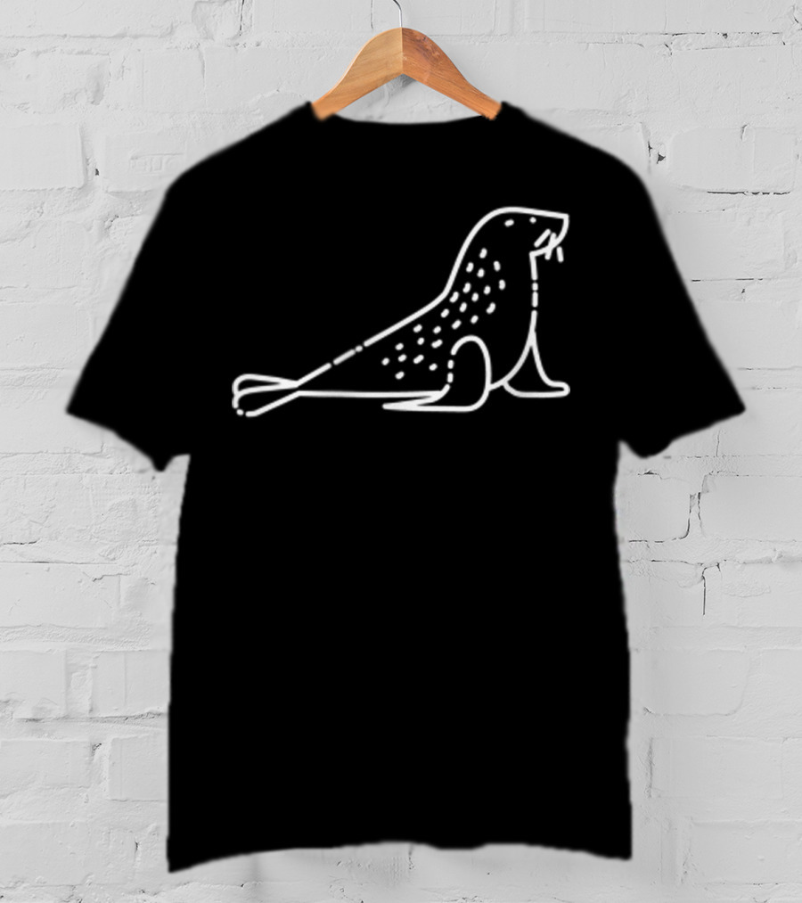 Sea Lion Outline Badge Patch Line Art Animal T-Shirt