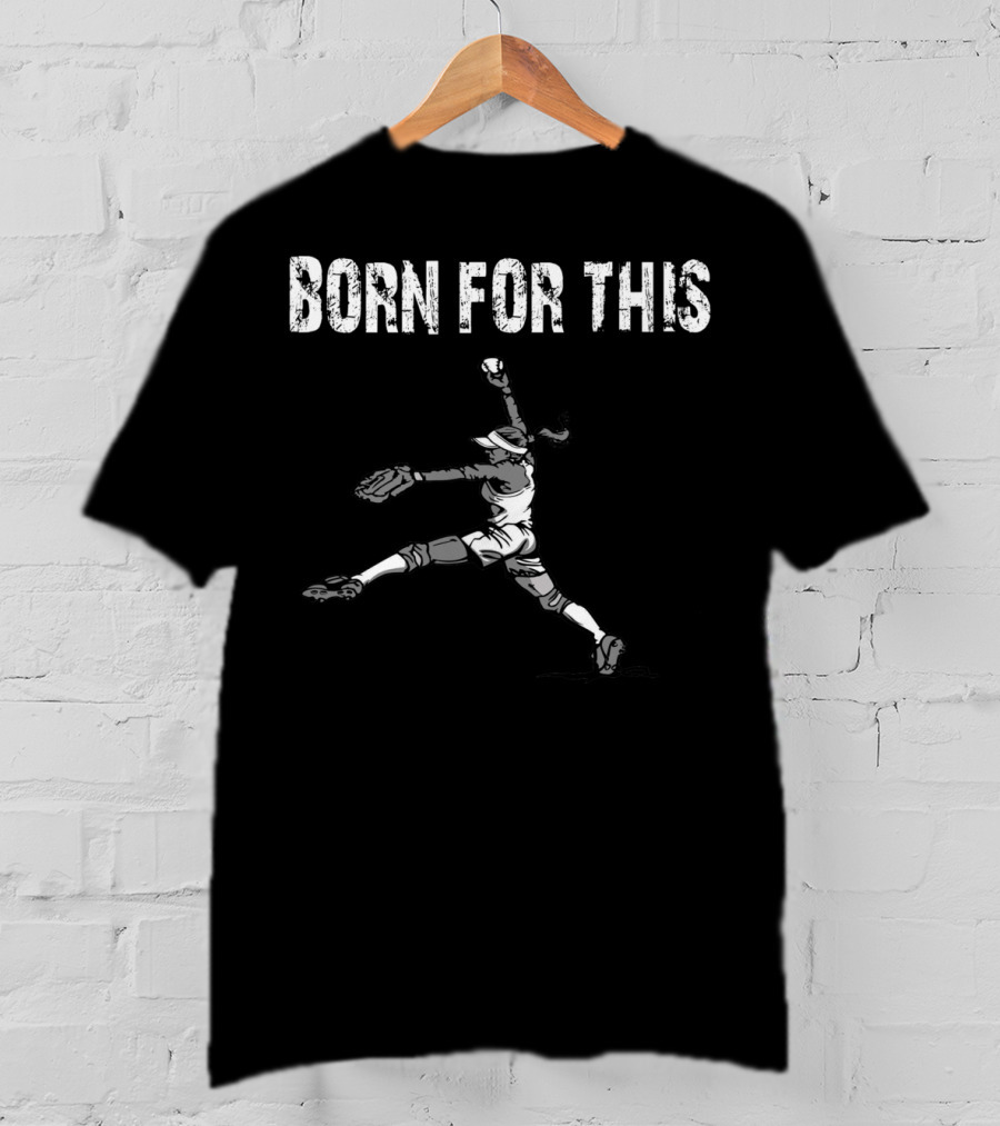 Born For This Softball Pitcher Girls T-Shirt