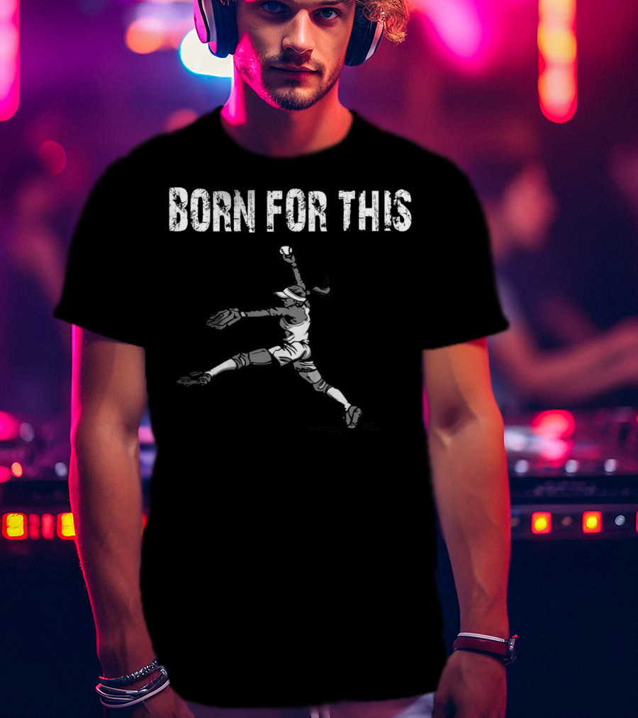 Born For This Softball Pitcher Girls T-Shirt