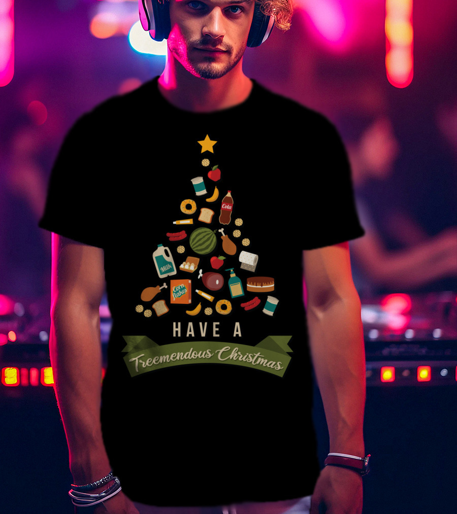 Have A Treemendous Christmas Supermarket Milk Cola Fun T-Shirt