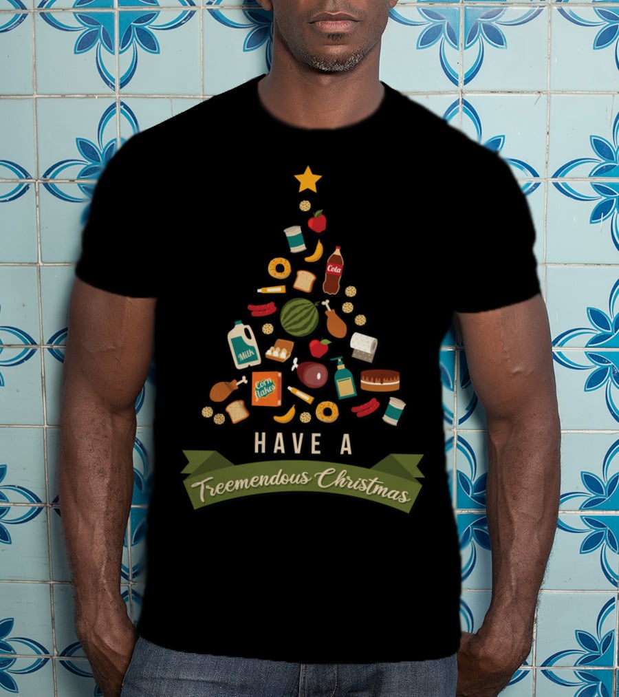 Have A Treemendous Christmas Supermarket Milk Cola Fun T-Shirt