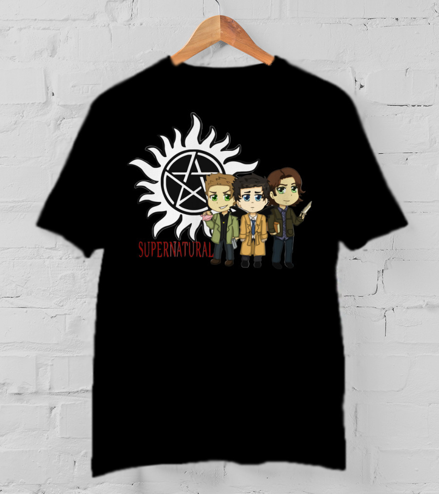 Supernatural Anti-Possession Symbol With Chibi Characters T-Shirt