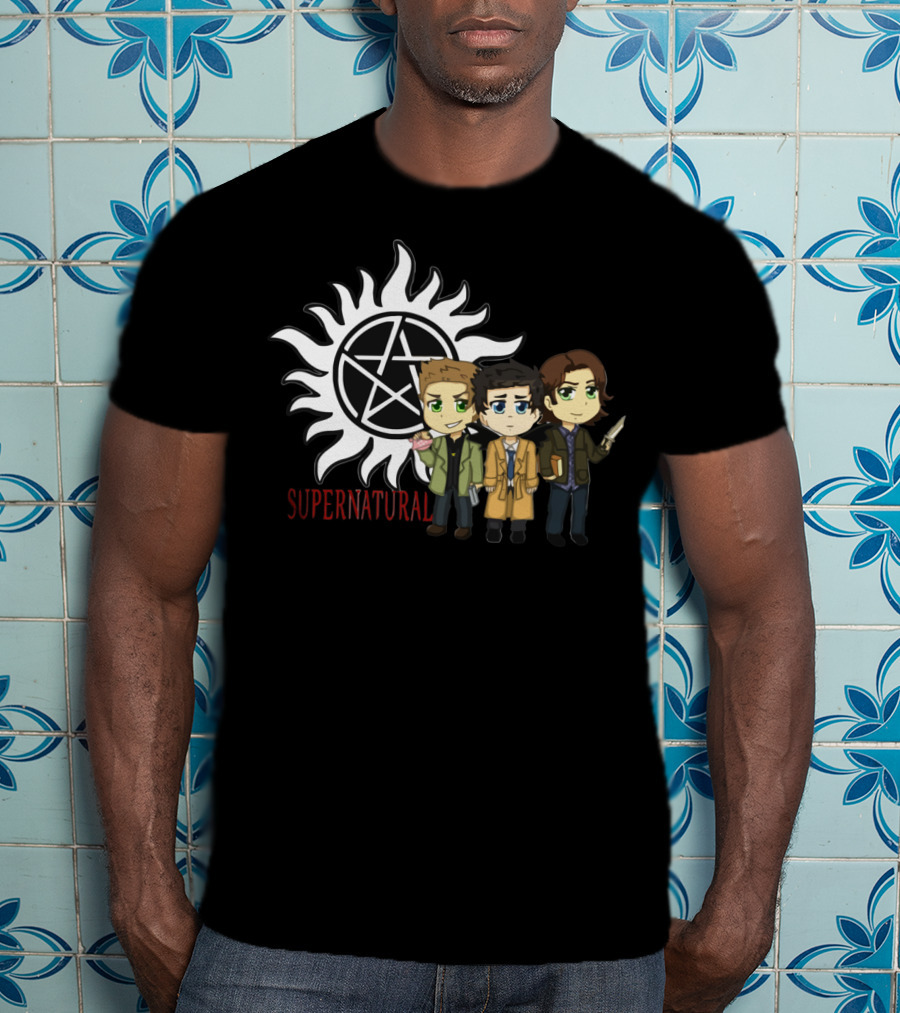 Supernatural Anti-Possession Symbol With Chibi Characters T-Shirt