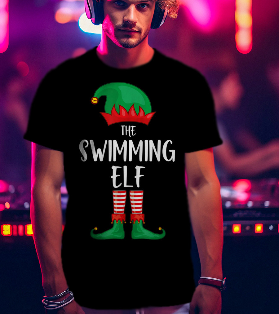 The Swimming Elf Christmas Party Festive Costume T-Shirt