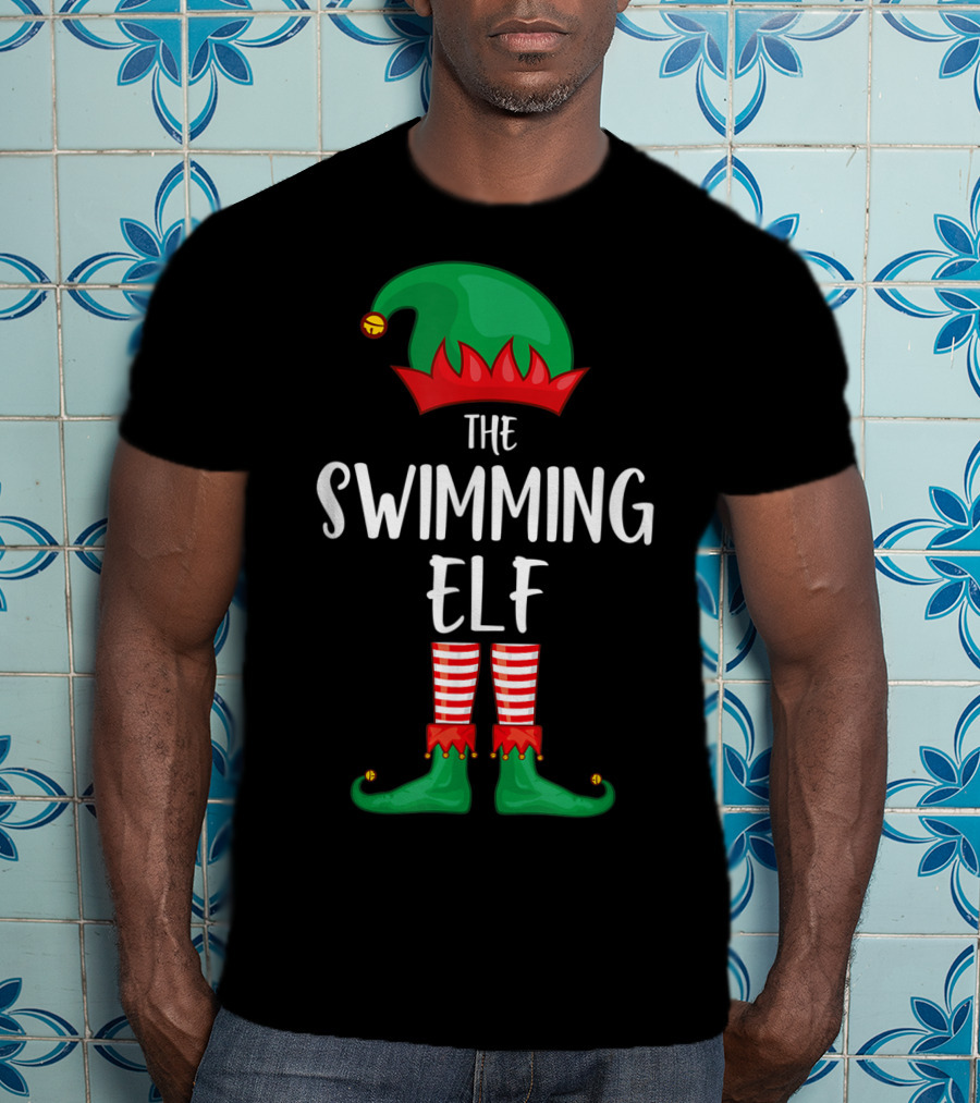 The Swimming Elf Christmas Party Festive Costume T-Shirt