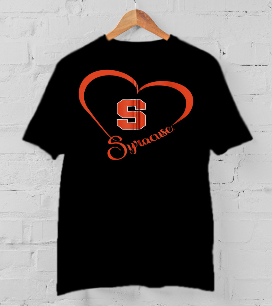 Syracuse Orange Heart Outline With Syracuse Team Name T-Shirt