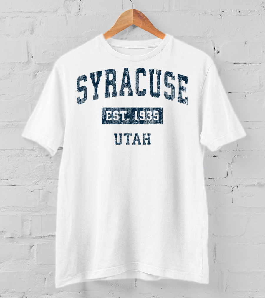 Syracuse Utah Est 1935 Vintage Sports Navy T-Shirt