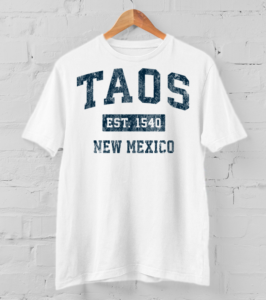 Taos New Mexico Est. 1540 Vintage Sports Navy T-Shirt