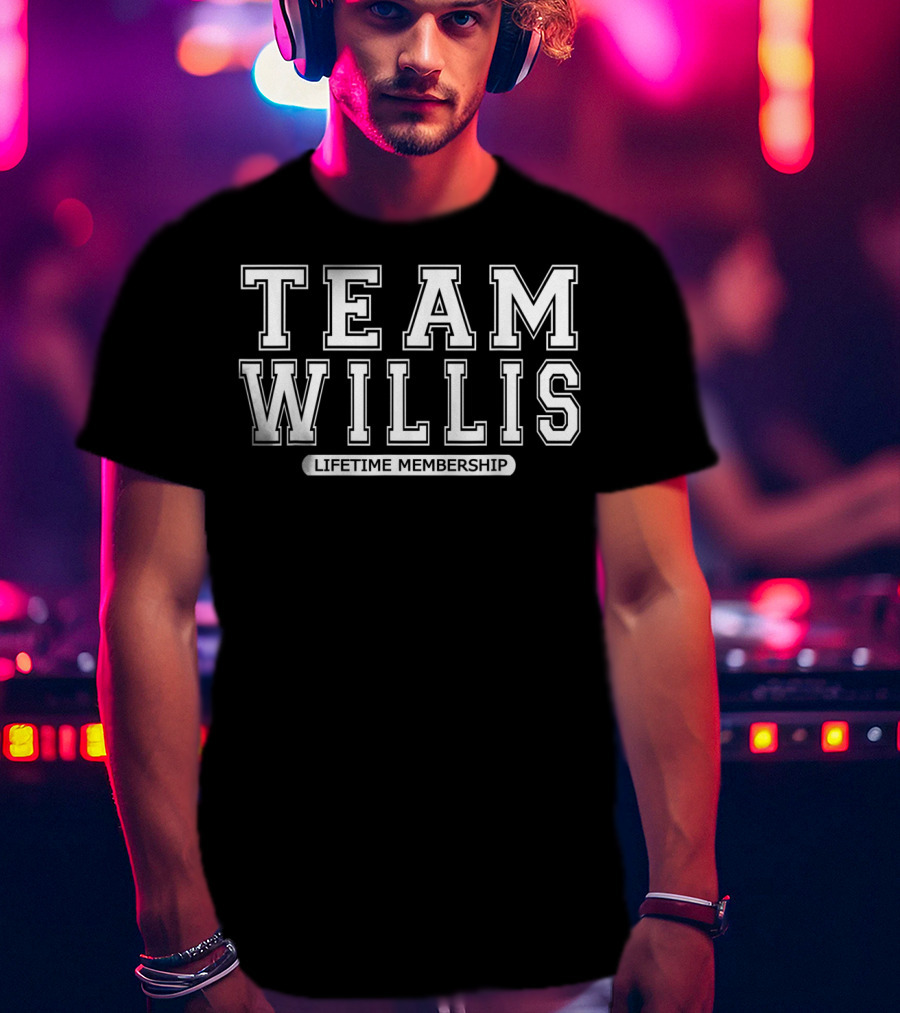 Team Willis Family Surname Reunion Crew Member Lifetime Membership T-Shirt