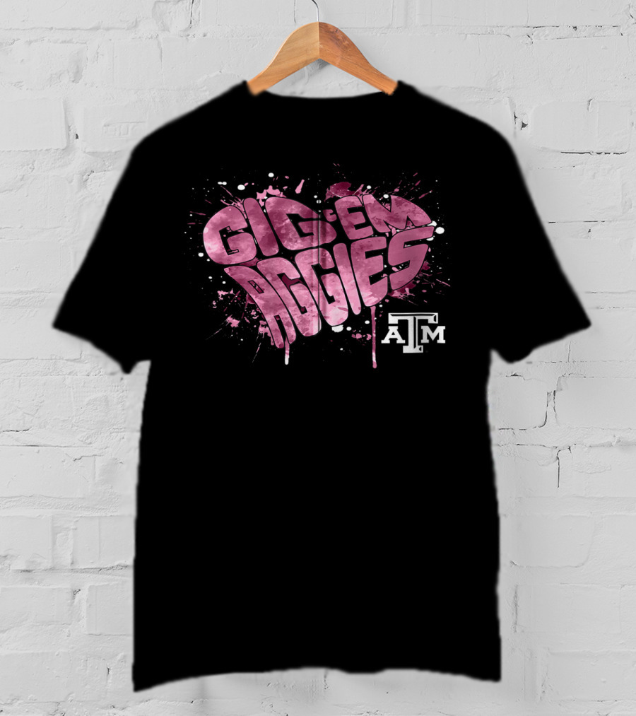Gig 'Em Aggies Heart Shape Texas A&M T-Shirt