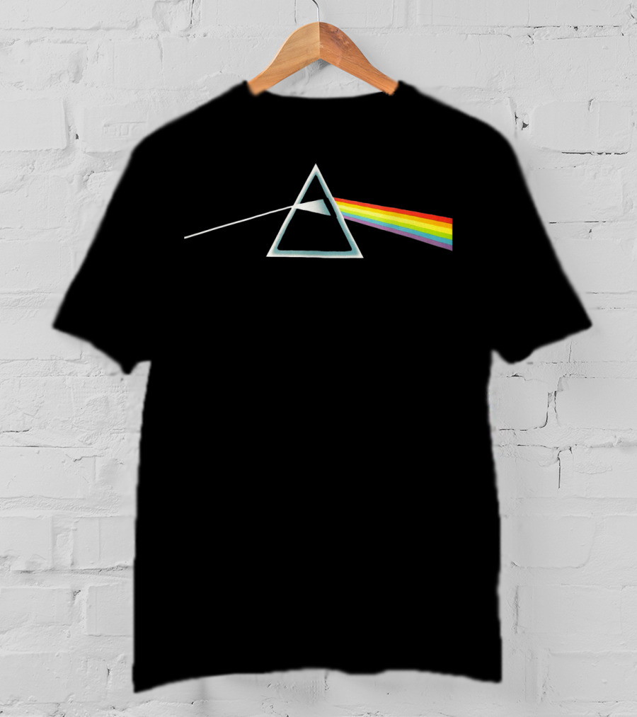 The Wall Prism Refraction Pink Floyd Dark Side Of The Moon Rainbow T-Shirt