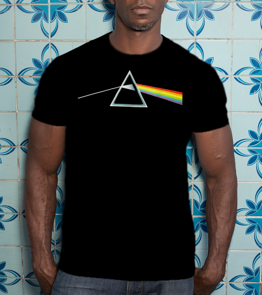The Wall Prism Refraction Pink Floyd Dark Side Of The Moon Rainbow T-Shirt