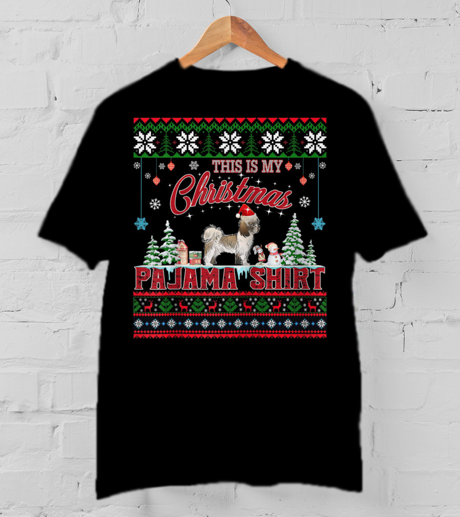 Christmas Pajama Shirt This Is My Christmas Shih Tzu T-Shirt