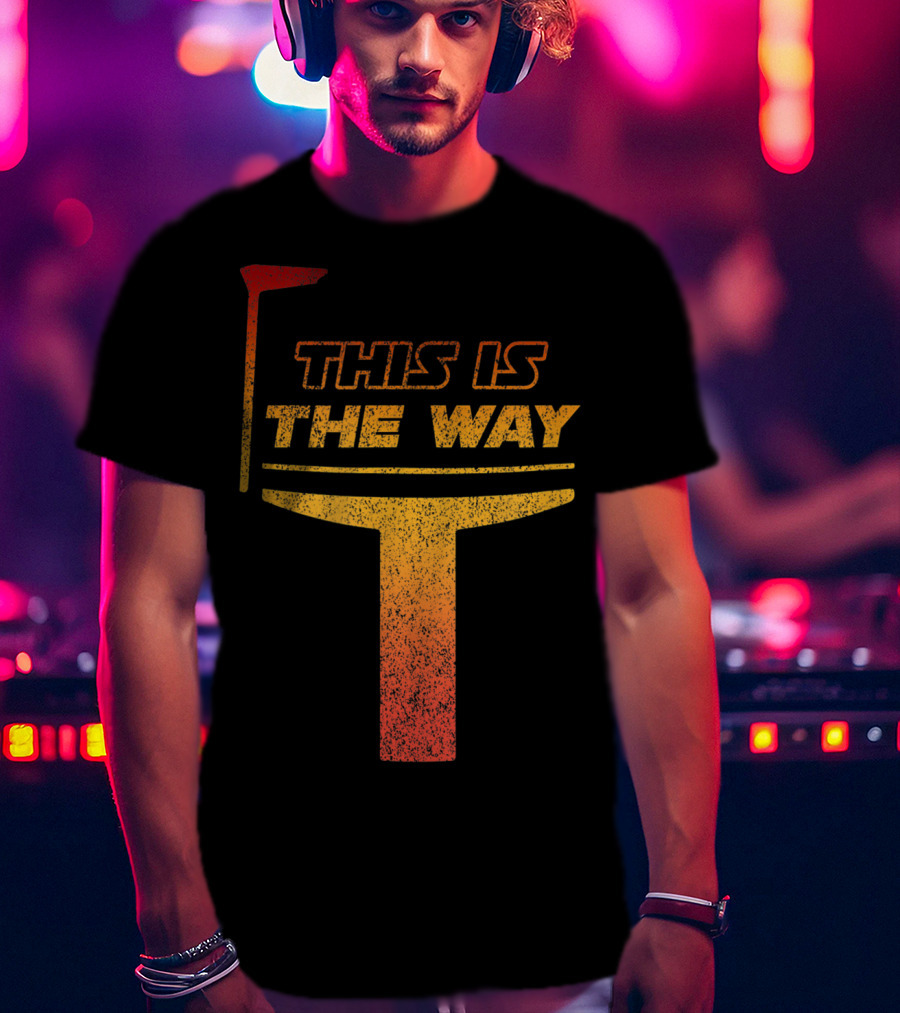 This Is The Way Space Mando Bounty Gradient Mandalorian Helmet T-Shirt