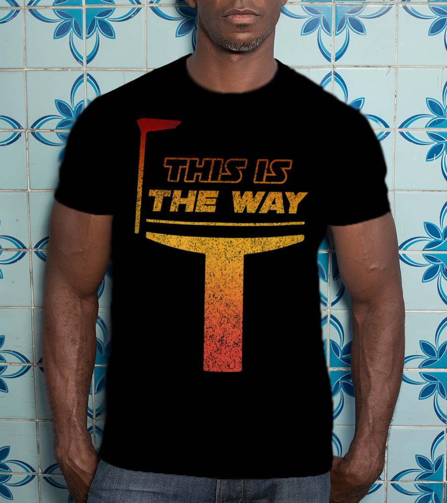 This Is The Way Space Mando Bounty Gradient Mandalorian Helmet T-Shirt