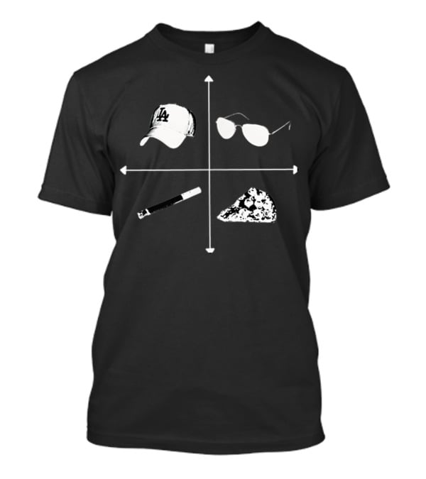 Tp Art Crew LA Hat Sunglasses Pizza Remote Black T-Shirt
