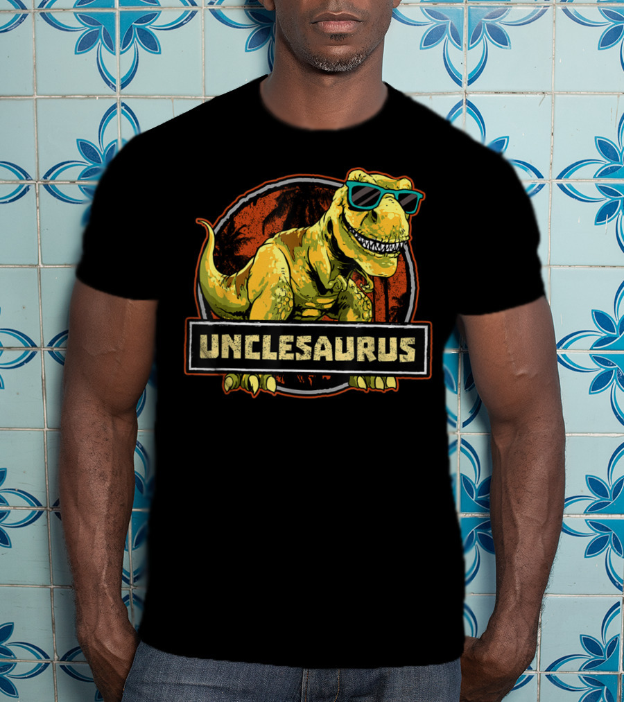 Unclesaurus Rex Dinosaur With Sunglasses T-Shirt