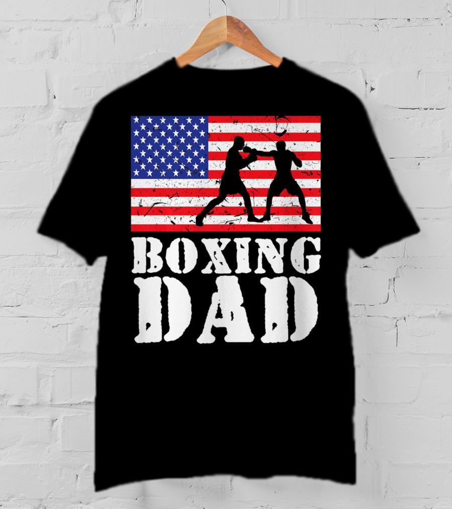 American Flag Boxing Dad T-Shirt