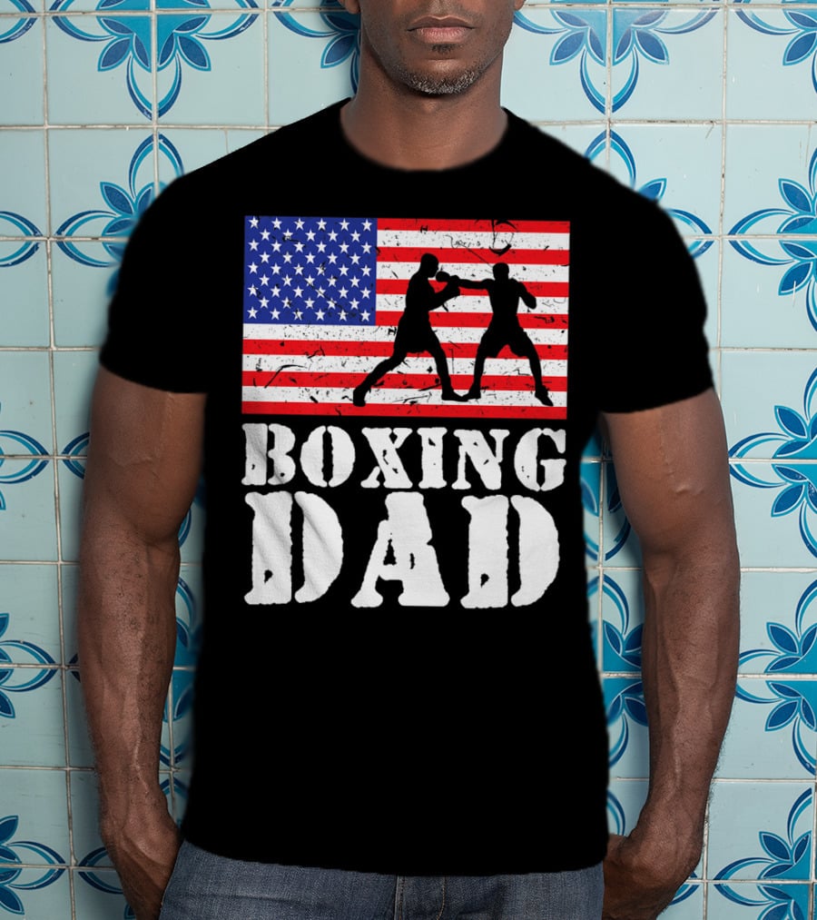 American Flag Boxing Dad T-Shirt