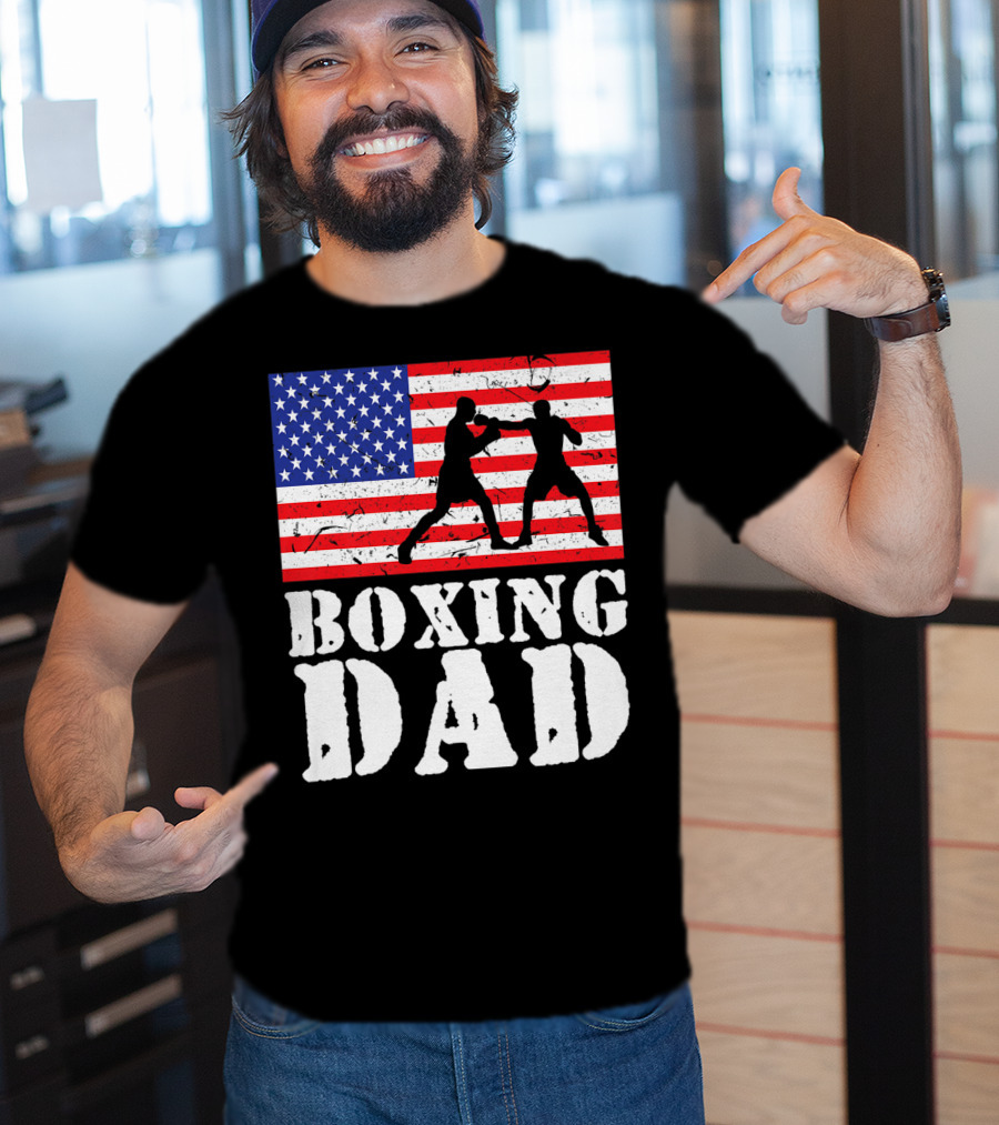 American Flag Boxing Dad T-Shirt