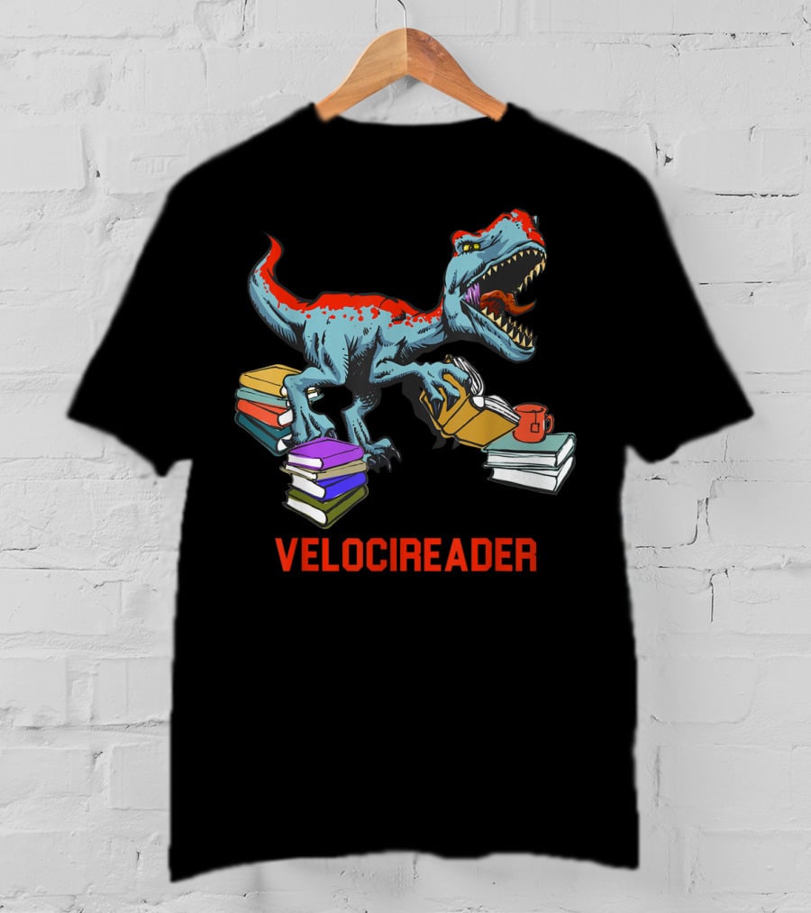 Velocireader Velociraptor Surrounded By Books And Coffee Mug T-Shirt