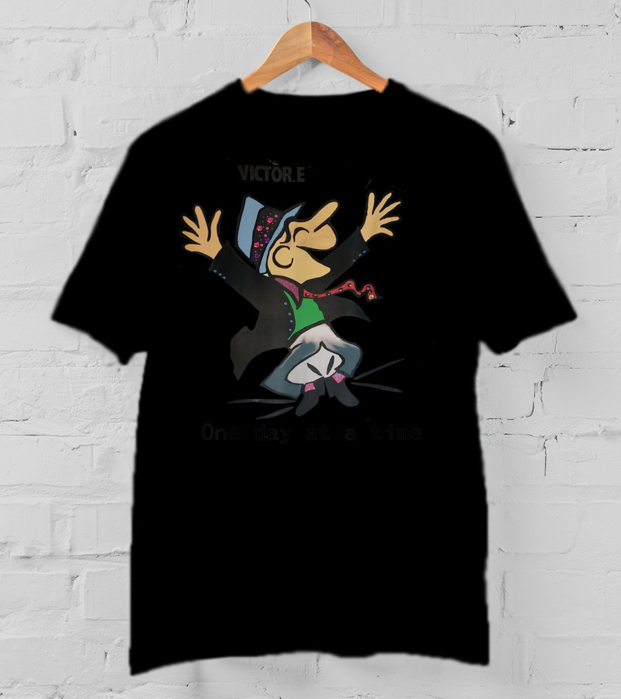 VICTOR E Joyful Character Embracing Life One Day At A Time T-Shirt