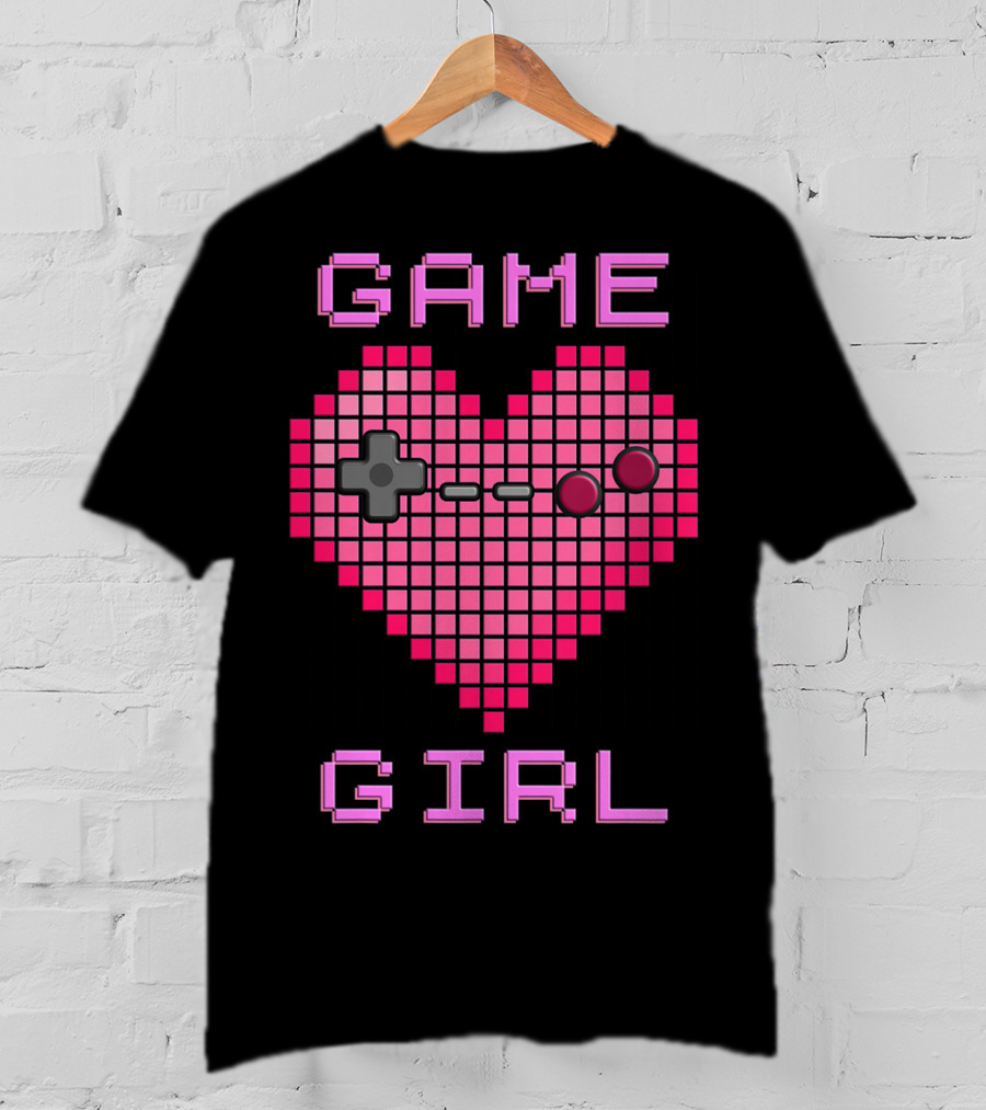 Game Girl Pixel Heart T-Shirt