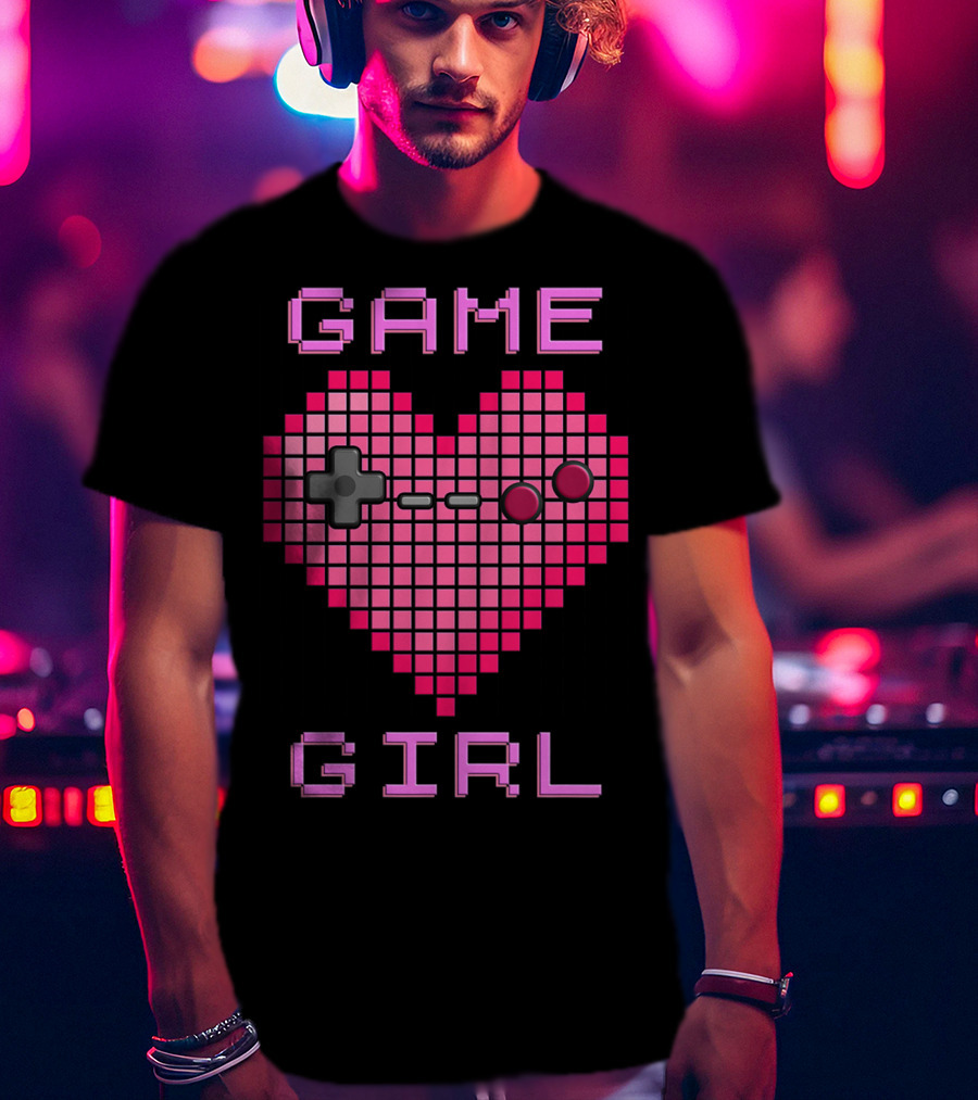 Game Girl Pixel Heart T-Shirt