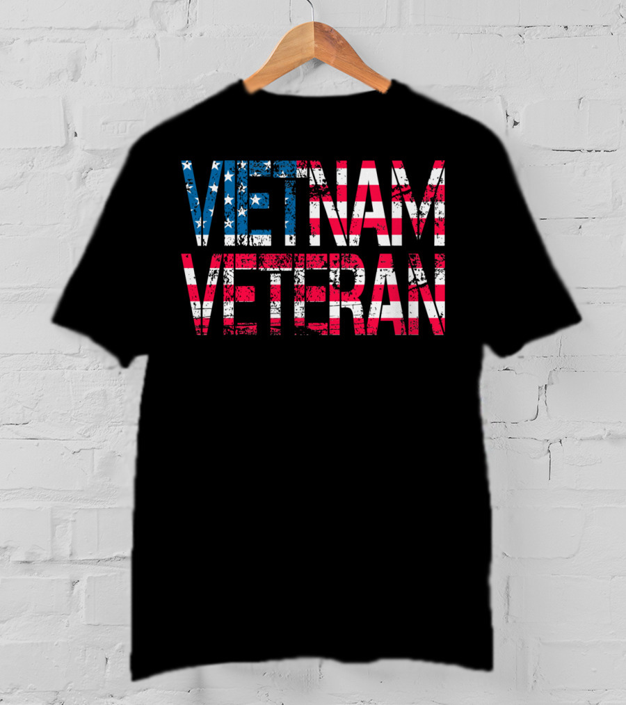 Vietnam Veteran Vintage US Flag Old Glory T-Shirt