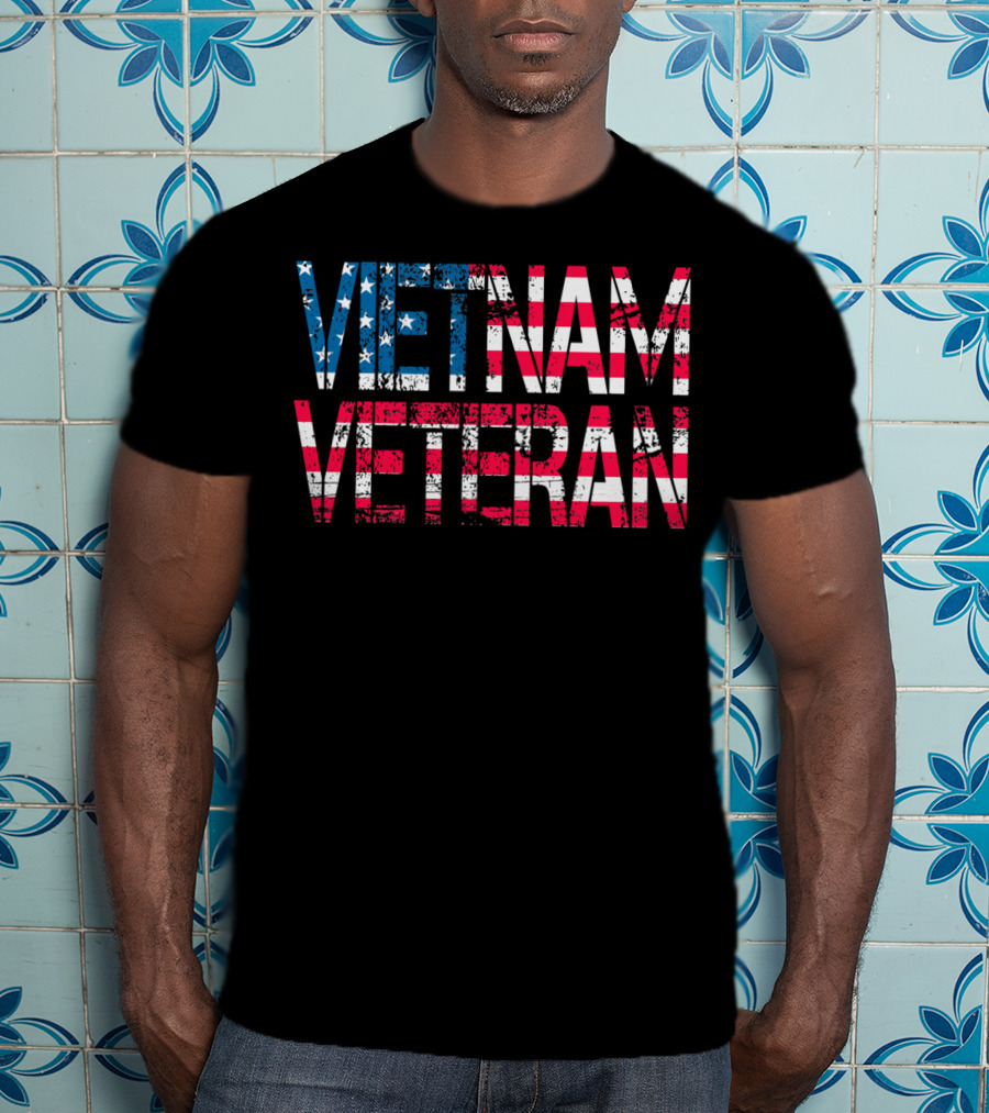 Vietnam Veteran Vintage US Flag Old Glory T-Shirt