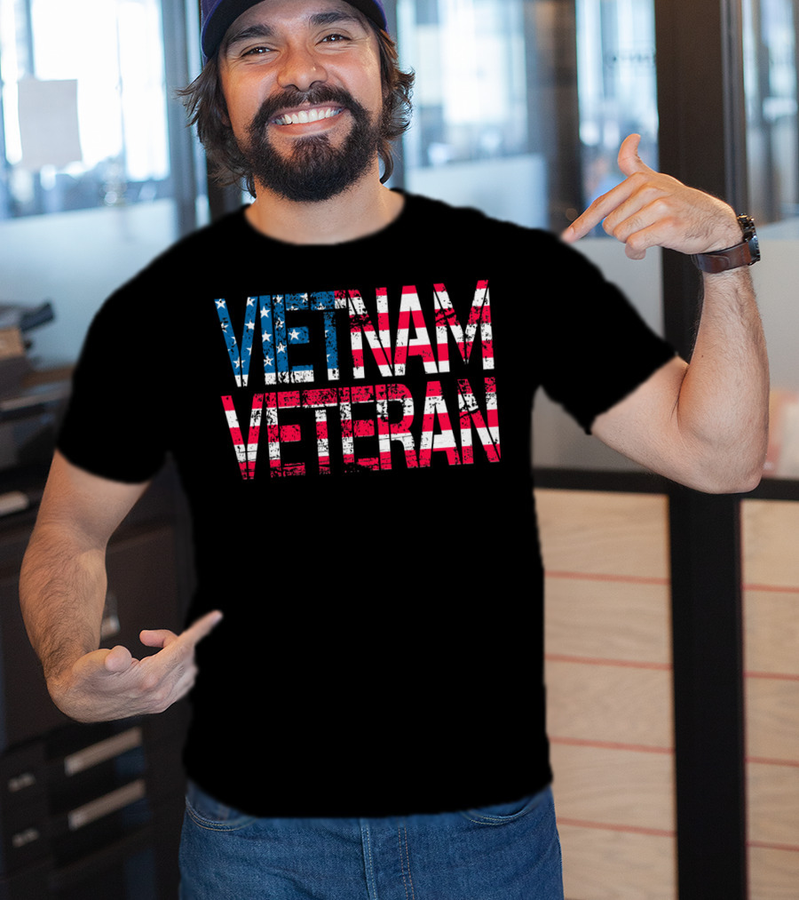 Vietnam Veteran Vintage US Flag Old Glory T-Shirt