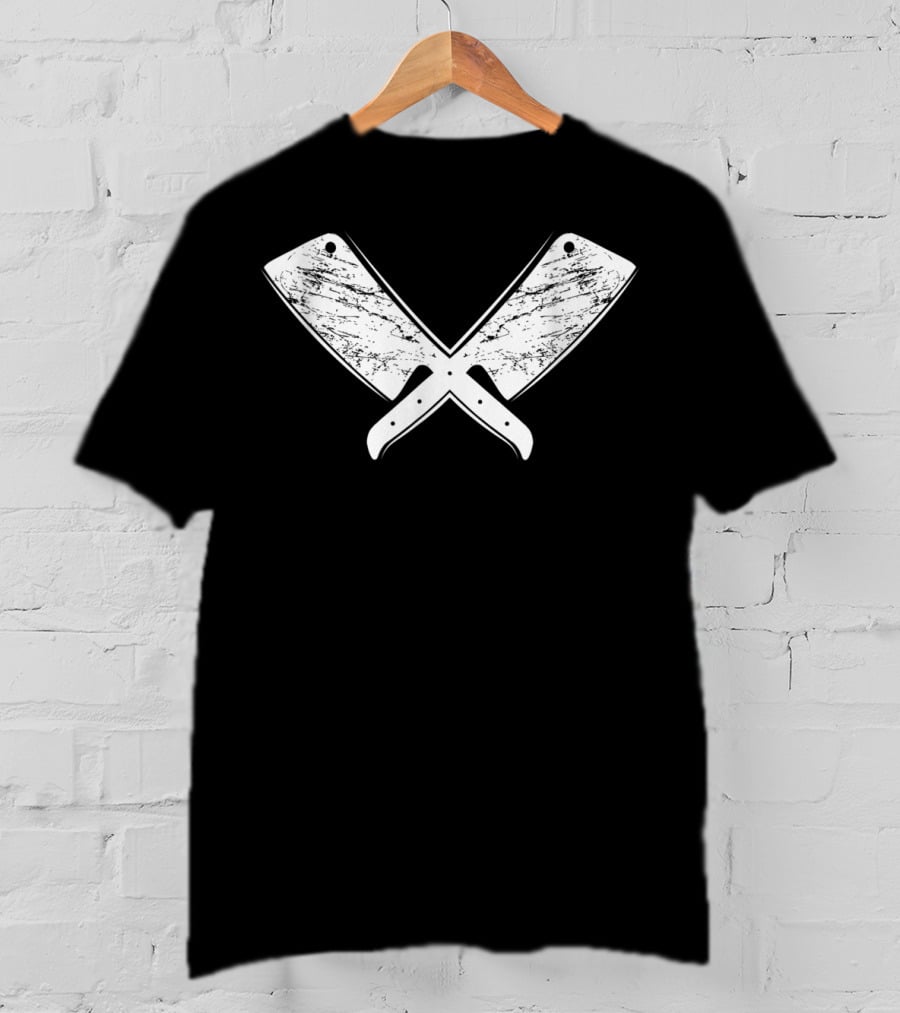Vintage Butcher Knife Meat Cook Crossed Cleavers T-Shirt