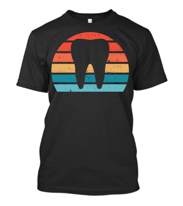 Vintage Dentist Dental Assistant Retro Tooth Stripes T-Shirt