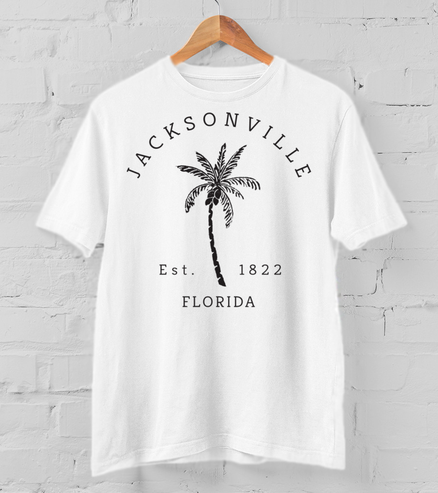 Vintage Jacksonville Florida Palm Tree Est 1822 T-Shirt