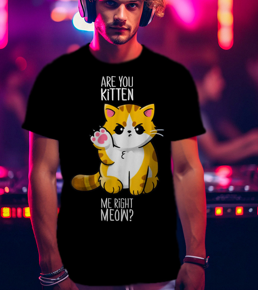 Are You Kitten Me Right Meow Cute Kitty T-Shirt