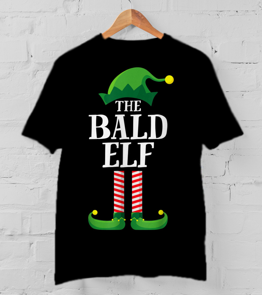 The Bald Elf Matching Family Christmas Party T-Shirt