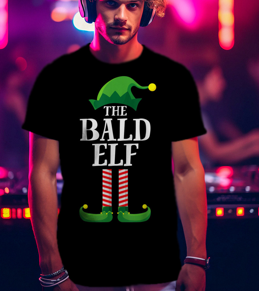 The Bald Elf Matching Family Christmas Party T-Shirt