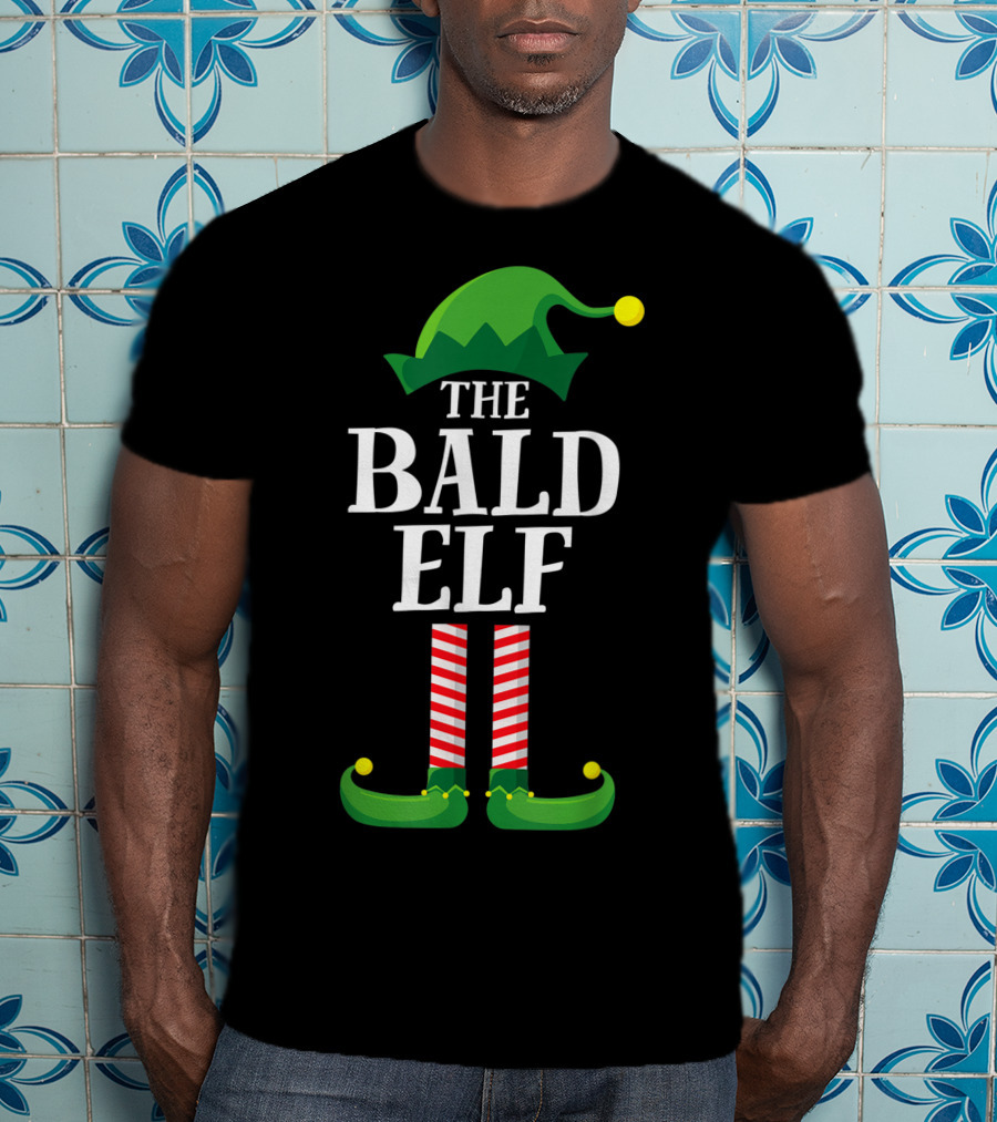 The Bald Elf Matching Family Christmas Party T-Shirt