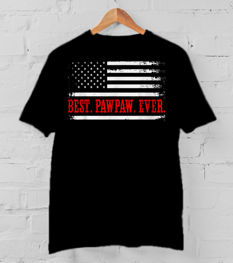 Best Pawpaw Ever American Flag Vintage USA Stripes T-Shirt