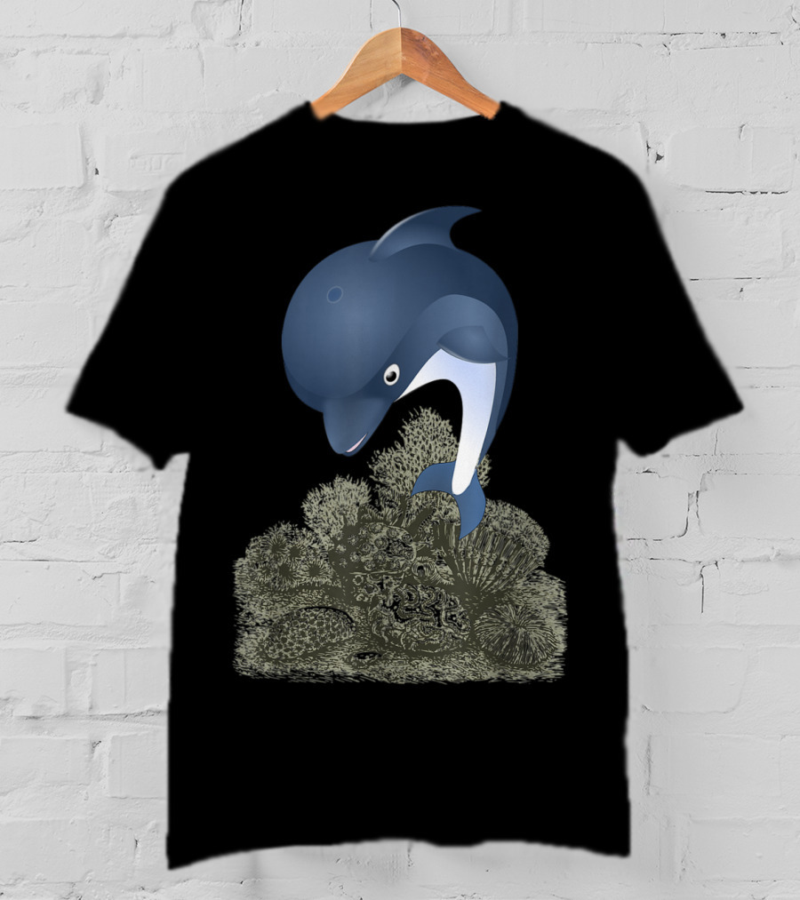 Blue Dolphin Sea Panda Activist Coral T-Shirt