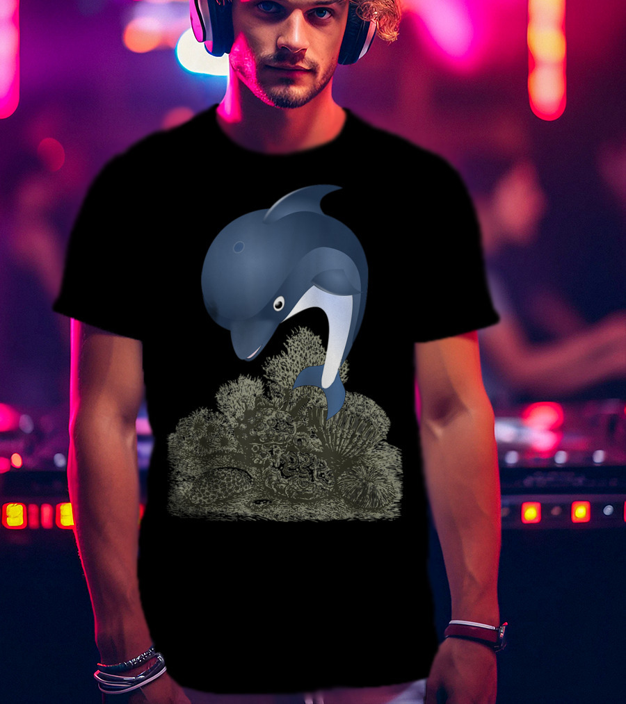 Blue Dolphin Sea Panda Activist Coral T-Shirt