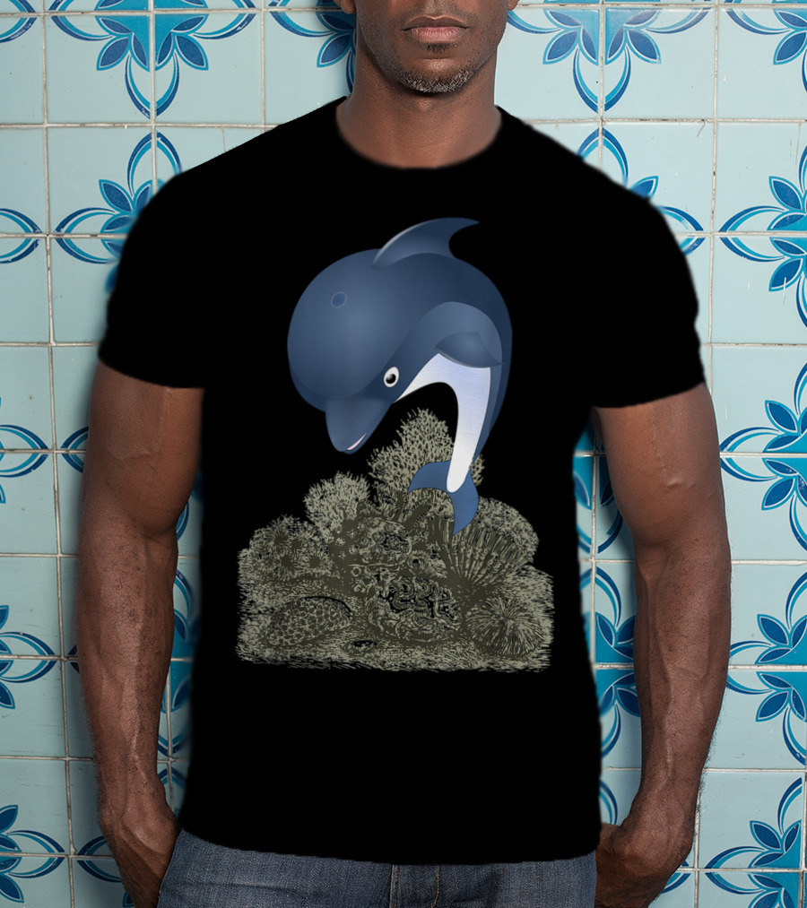 Blue Dolphin Sea Panda Activist Coral T-Shirt