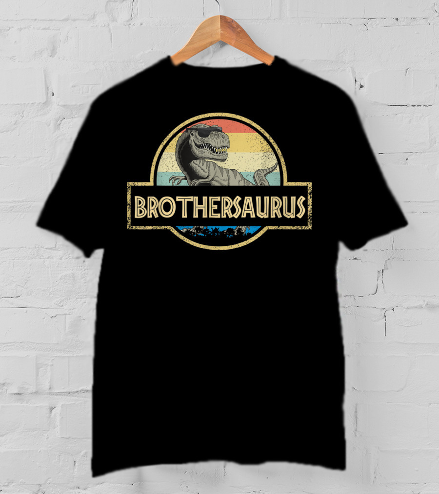 Brothersaurus Retro T-Rex Dinosaur T-Shirt